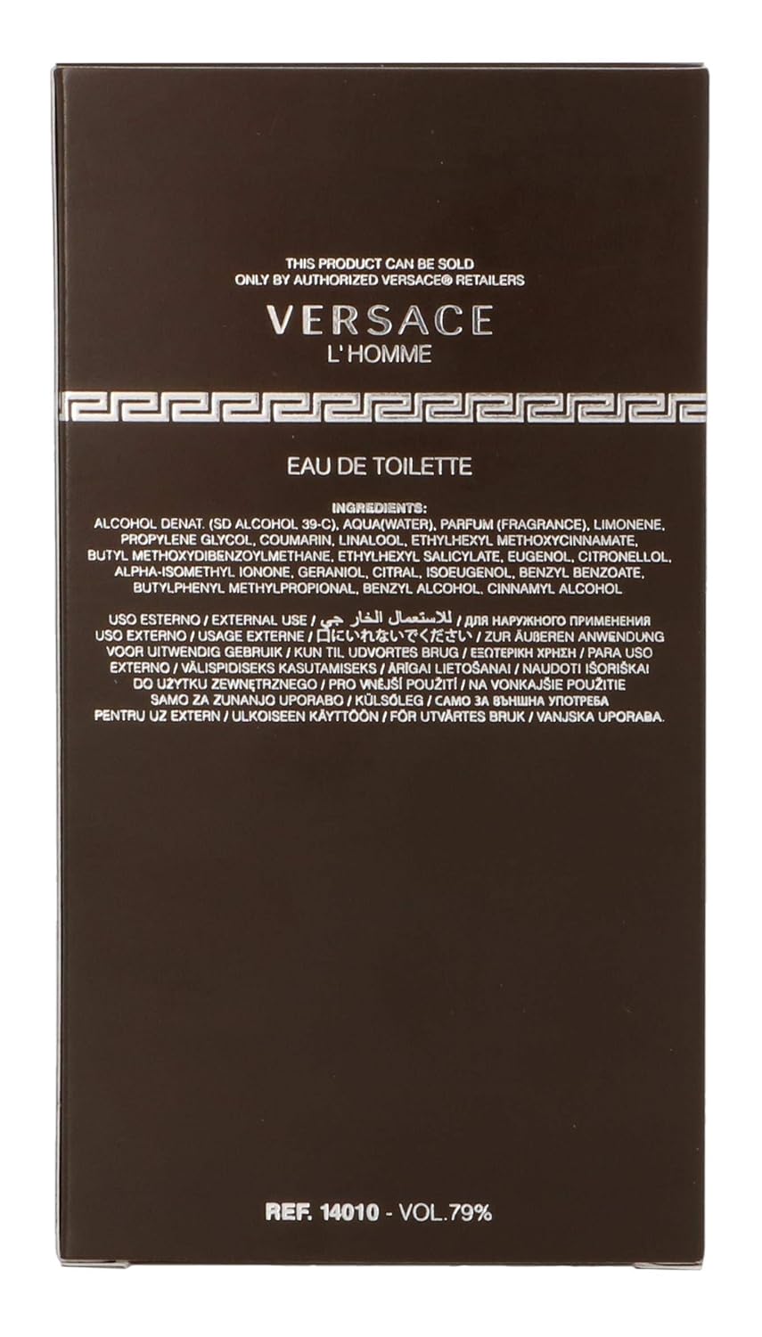 Versace L'Homme Eau De Toilette Spray 100ml