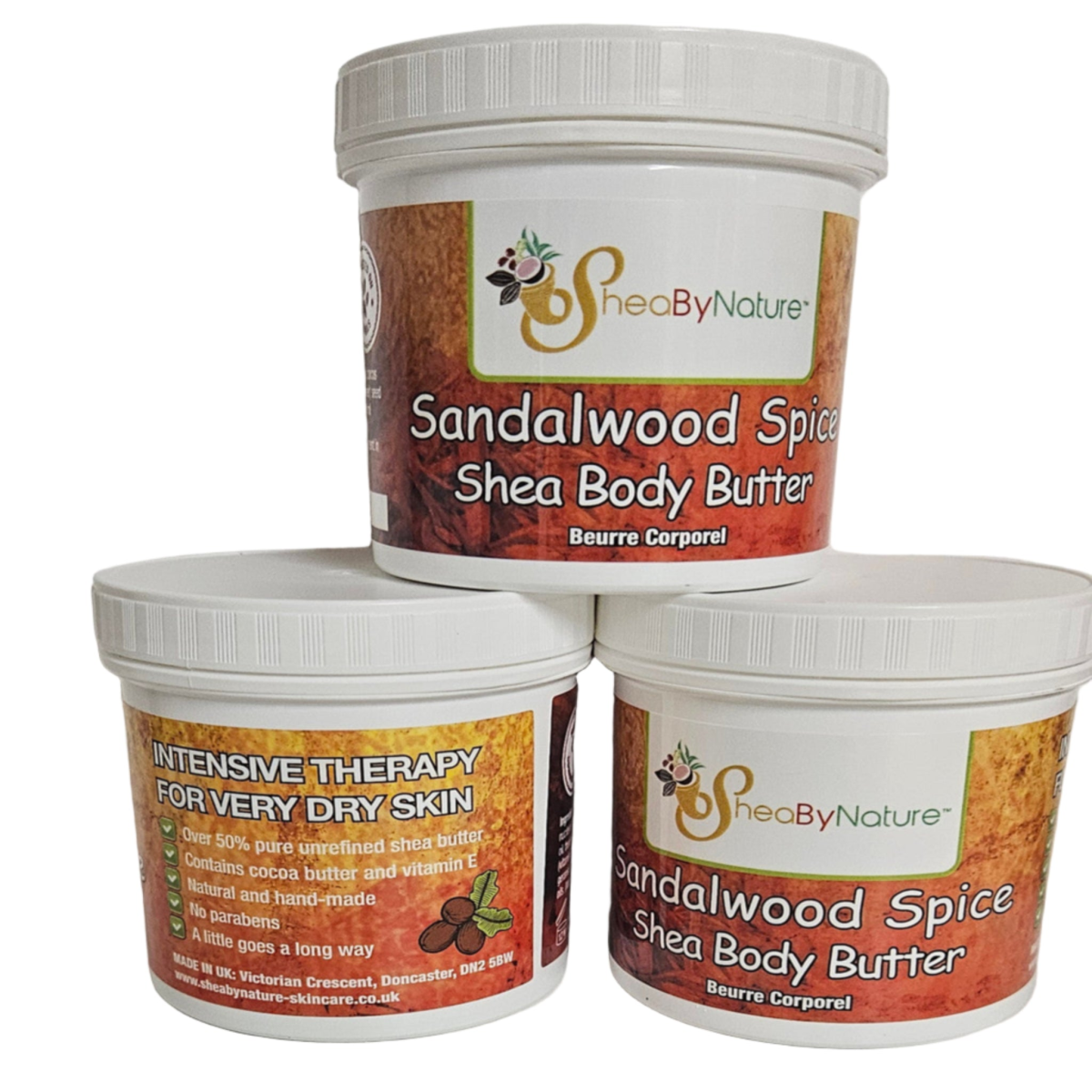 SheaByNature Sandalwood Spice Body Butter – 250g x 3 Tubs