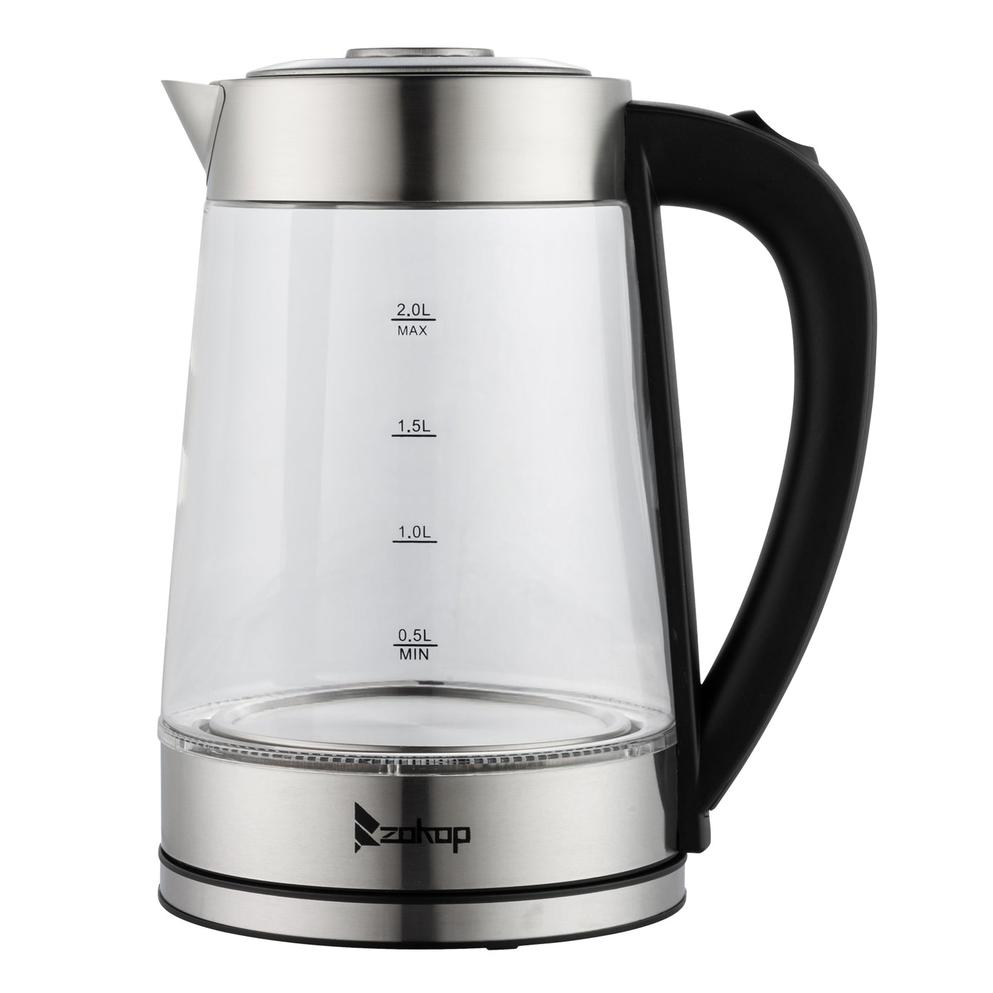 【Old Code:42128382】ZOKOP HD-250 220V 2000W 2L Blue Glass Electric Kettle
