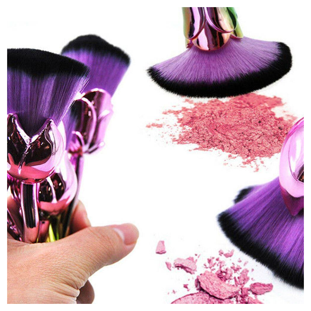 Beauty and the Beast-Inspired Rose Makeup Brushes with Glossy Handles