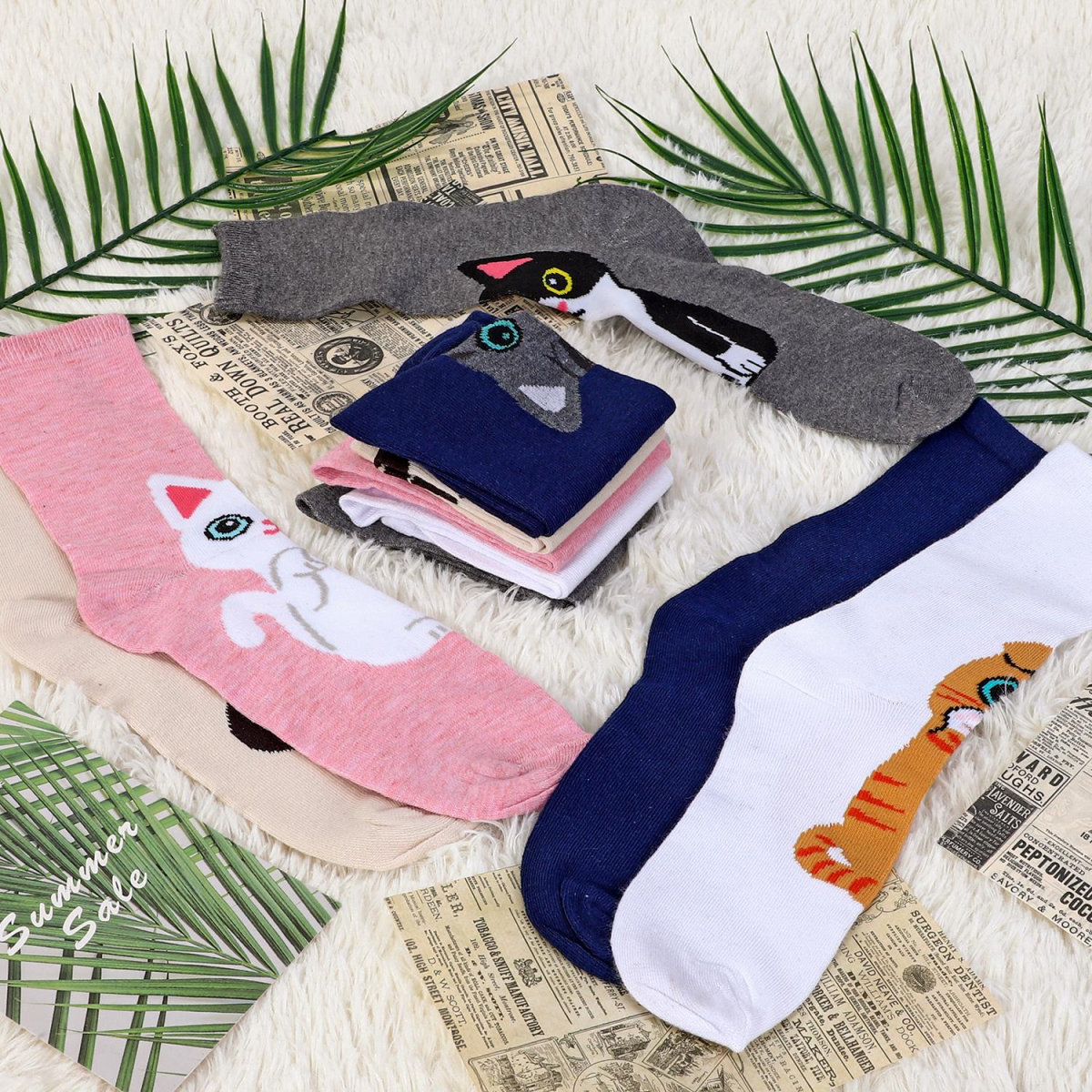 VINSANI KITTY SOCKS 5pk 1010418