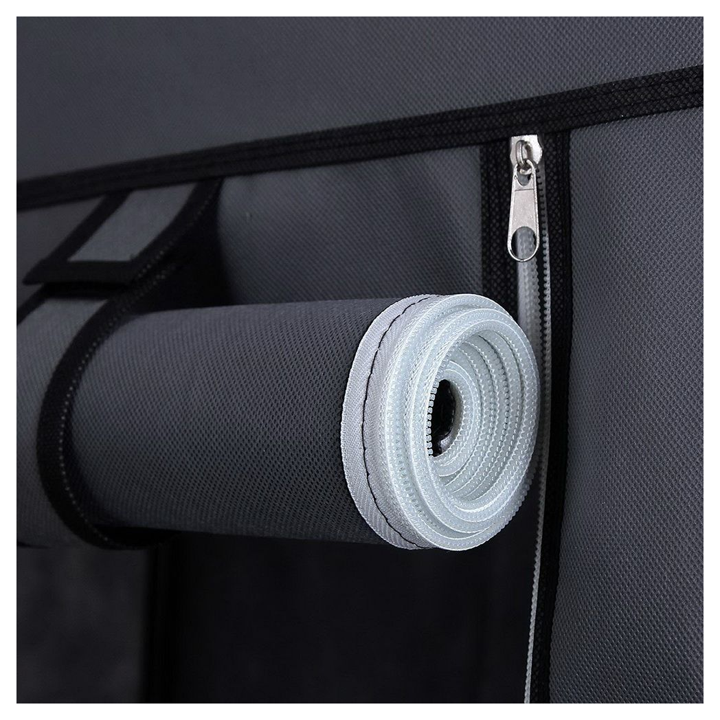 67" Portable Clothes Closet Wardrobe with Non-woven Fabric and Hanging Rod Quick and Easy to Assemble Gray