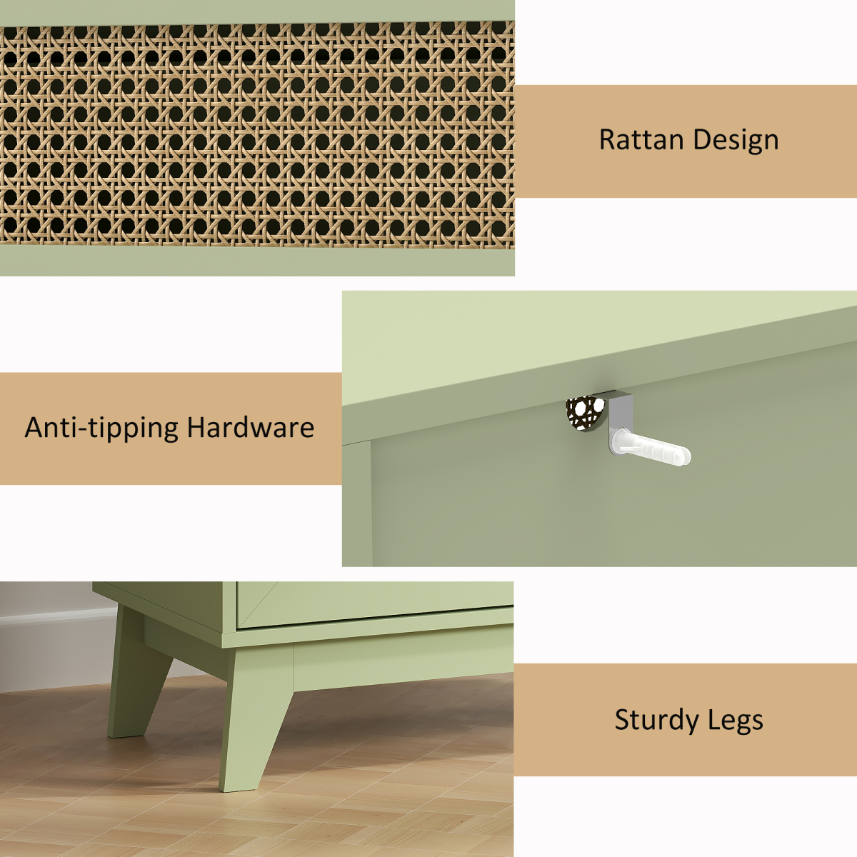 Three drawer shoe cabinet