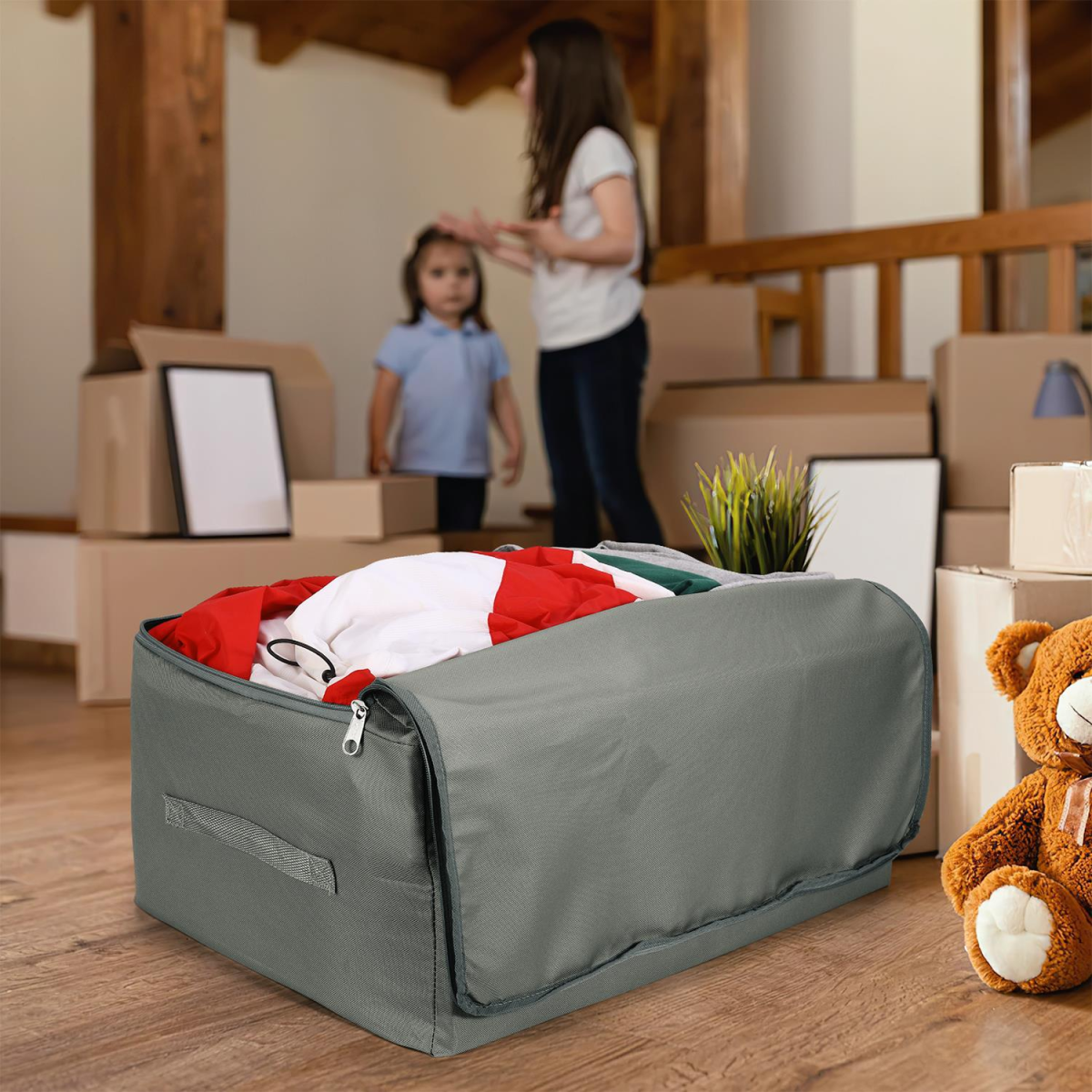 VINSANI 3PK STORAGE BAGS MEDIUM DGREY 1010291