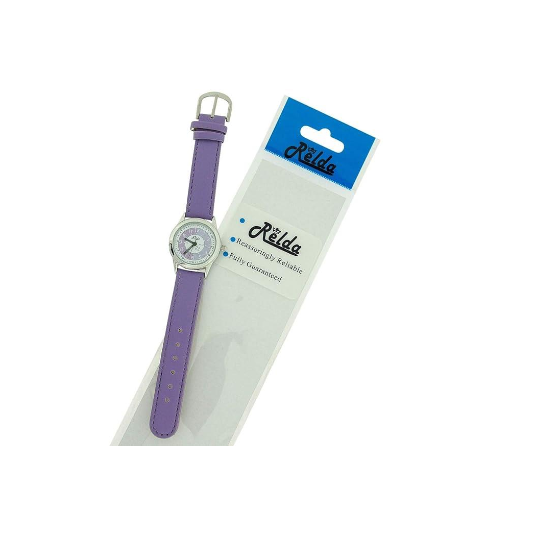 Relda Girls Time Teacher Purple Leather Strap Watch REL13