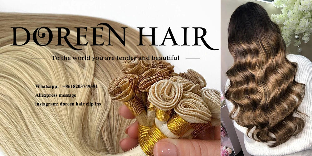 Doreen Full Head Brazilian Machine Remy Clip in Hair Extensions Human Hair 100% Real Natural Hairpiece Clips On 120G 14 To 22