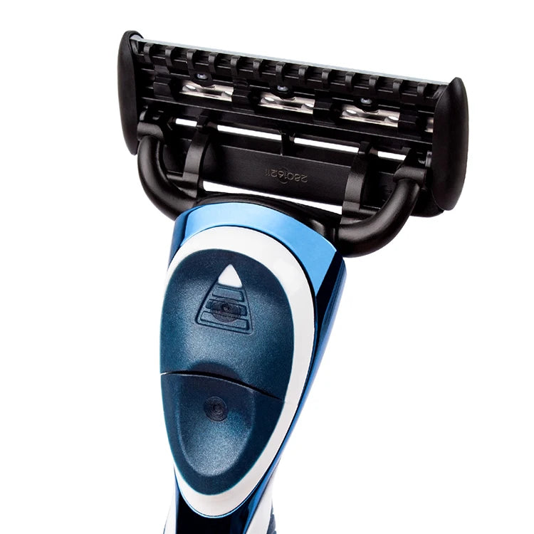 QSHAVE Blue Series 5-Layer USA Blade Manual Razor Men Shaving Razor with 2 Pieces X5 Blade QSHAVE Name