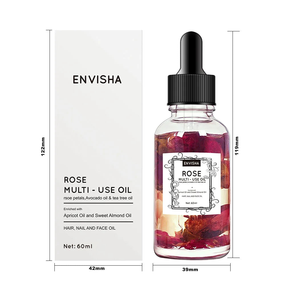 ENVISHA Beauty Rose Body Oil Essential SPA Massage Moisturizer Fresh Floral Petals Nourishing Moisturizing Skin Care Anti-drying