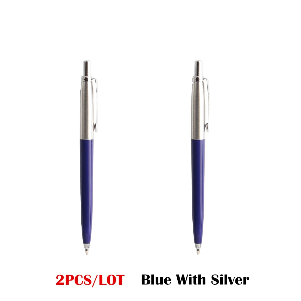 2/6/10/PCS GENKKY Ballpoint Pen Metal Materiall Press Style Ball Pens For School Office Writing Point 0.7mm Ink Color Black Blue