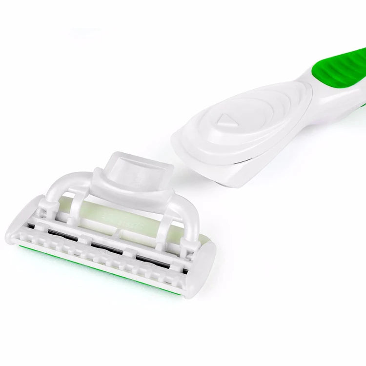 QShave Green Series Blade Lady Personalized Shaving Razor X5 USA Blade Women Razor Blade, 4 / 8 /16 Cartridges
