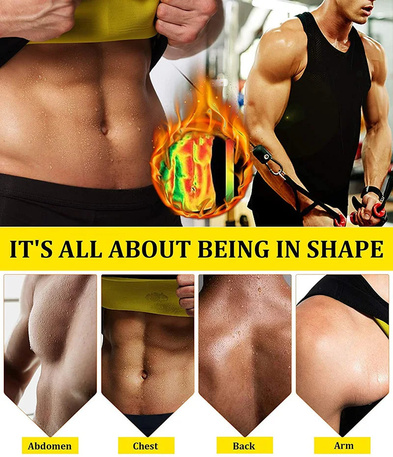 Slimming Shaper Clothes Sweat Vest Fat Burner Body Belt Waist Body Building Tummy Tank Top for Man Weight Loss