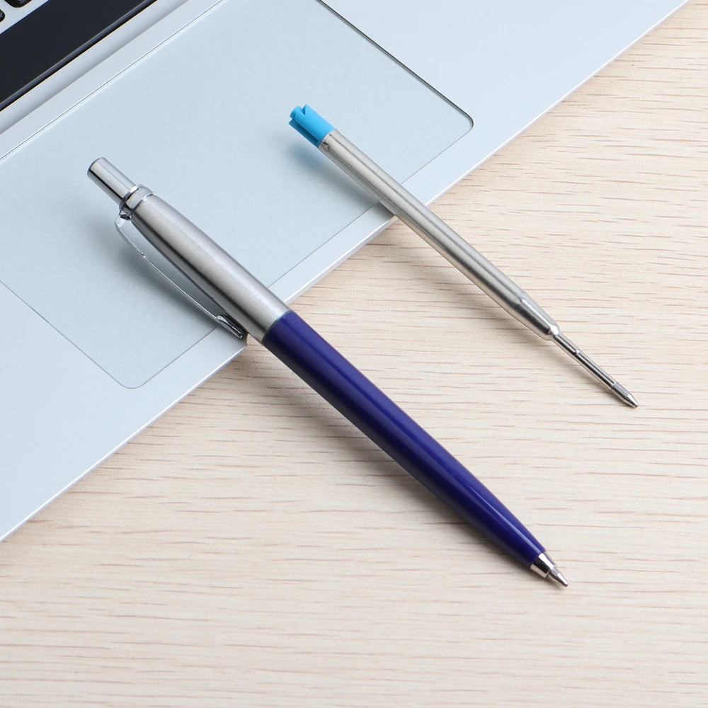 2/6/10/PCS GENKKY Ballpoint Pen Metal Materiall Press Style Ball Pens For School Office Writing Point 0.7mm Ink Color Black Blue