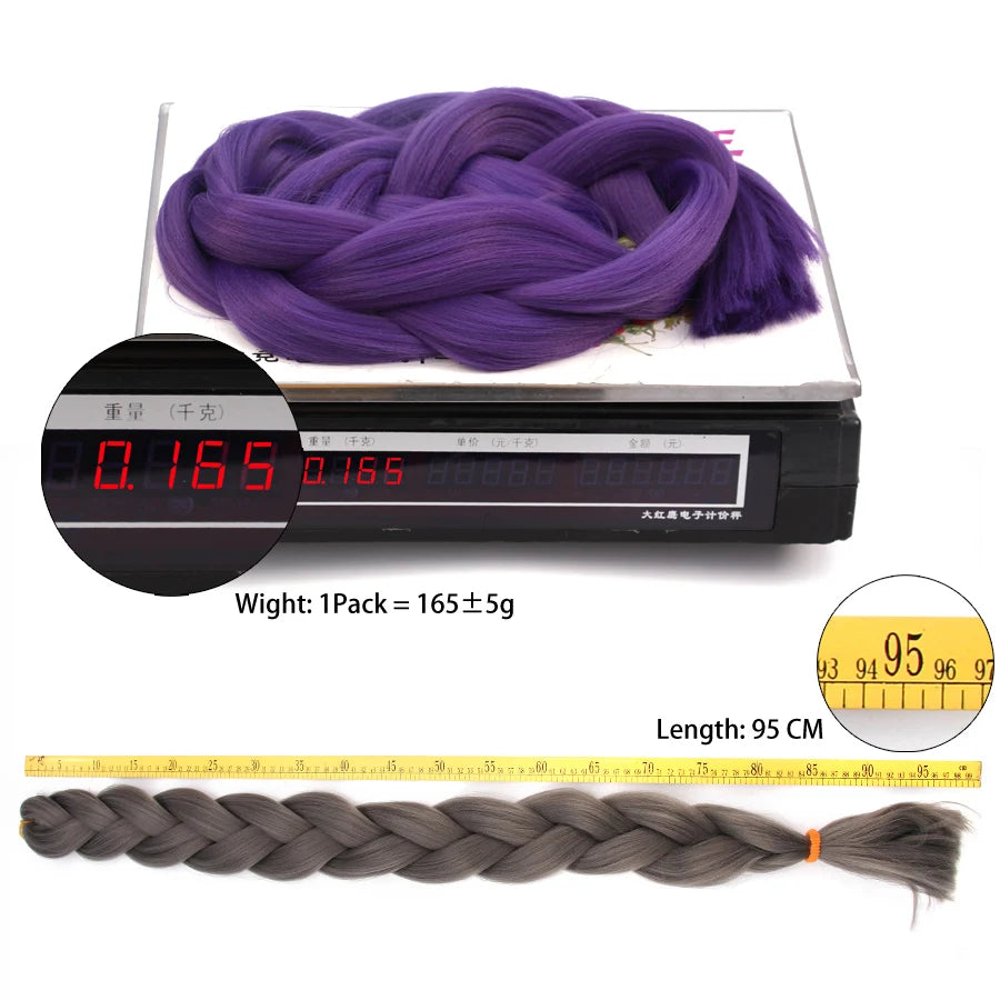 Super Long 165G 200cm Hair Synthetic Jumbo Braiding Hair Extension Heat Resistant Fiber African Ombre Jumbo Braid Hair Women