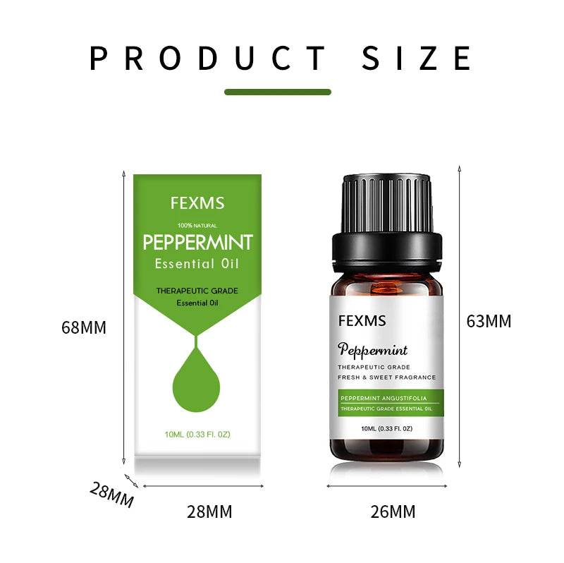 Peppermint Essential Oil for Aromatherapy Diffuser - Mint Scented Extract in Huge - 100% Pure and Natural Undiluted Fragrance