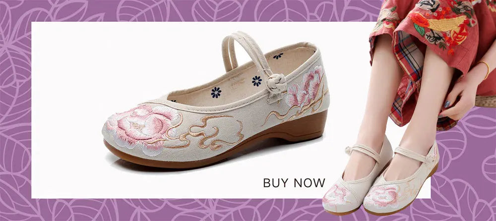 Veowalk Vintage Women Cotton Flower Embroidery Shoes Ladies Casual Chinese Style Comfortable Soft Canvas Dance Ballets Ballerina