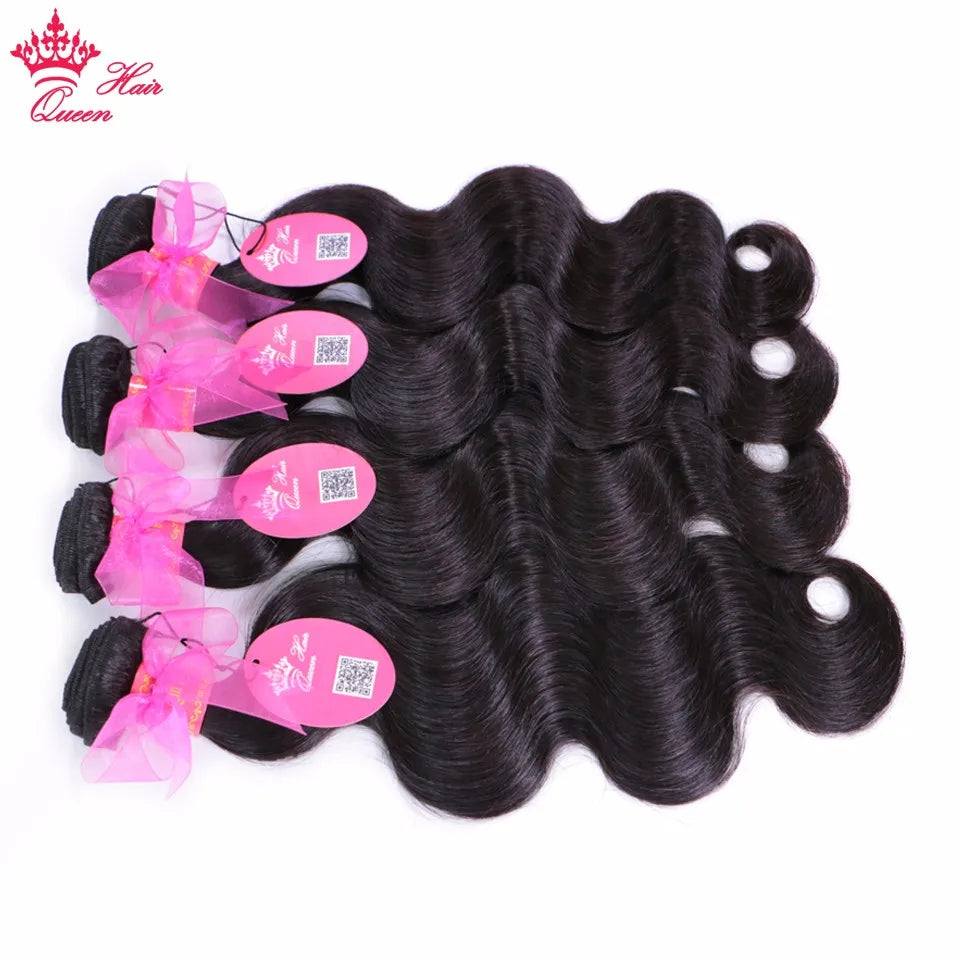 Queen Hair Raw Hair Body Wave 100% Human Hair Unprocessed Raw Hair Bundles Weave Extensions Brazilian Hair Natural Color