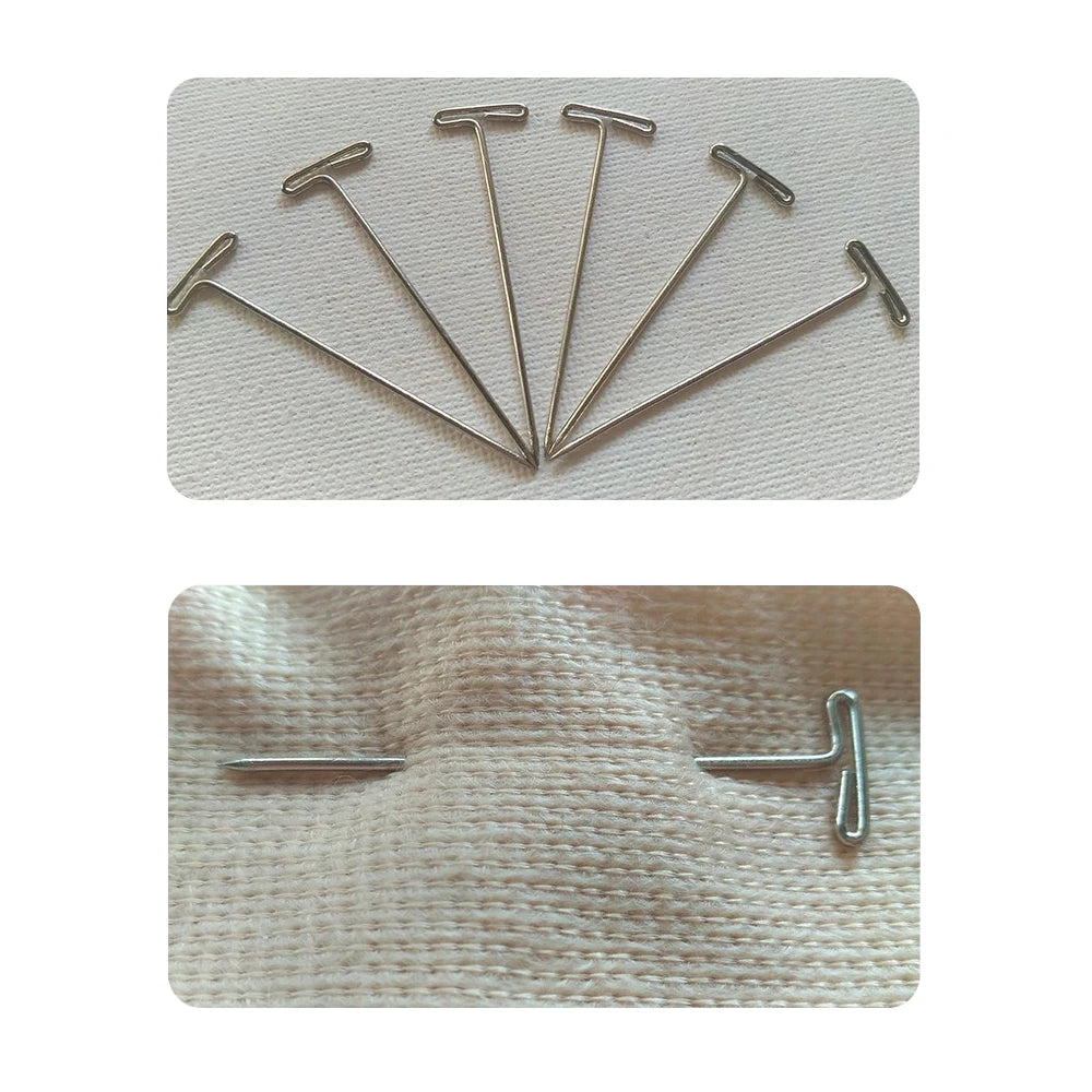 50 Pieces Wig T Pins for Holding Wigs Silver 32mm Long T-pins Styling Tools For Wig Display OLD STREET