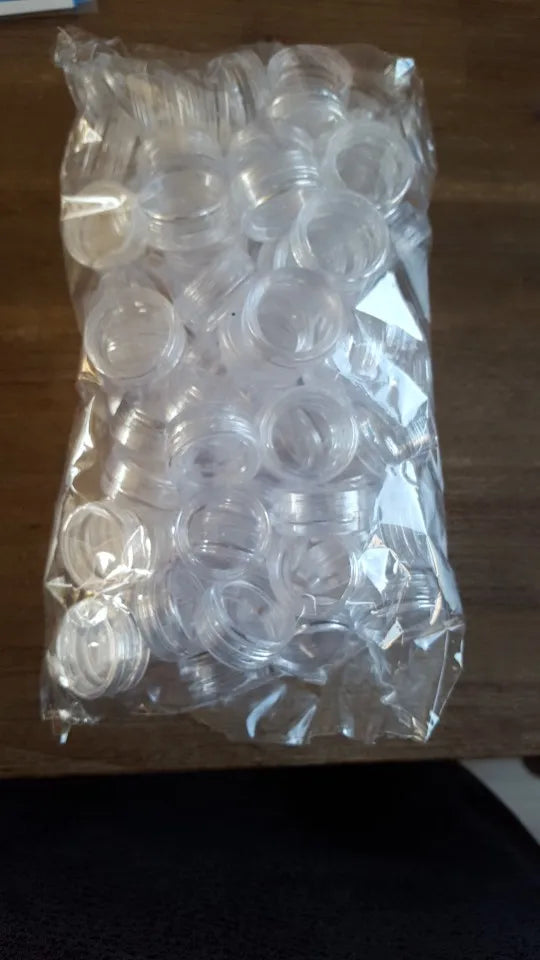 100PCS 3G Transparent Cream Jar, 3CC Mini Empty Clear Sample Container,Empty Cosmetic Containers Recipientes de Plastico
