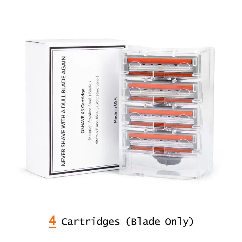 QShave Orange Series 3 Layer Razor Blade Refill Men Manual Shaving X3 Blade 4 Cartridges can choose IT 8 and 16 Cartridges