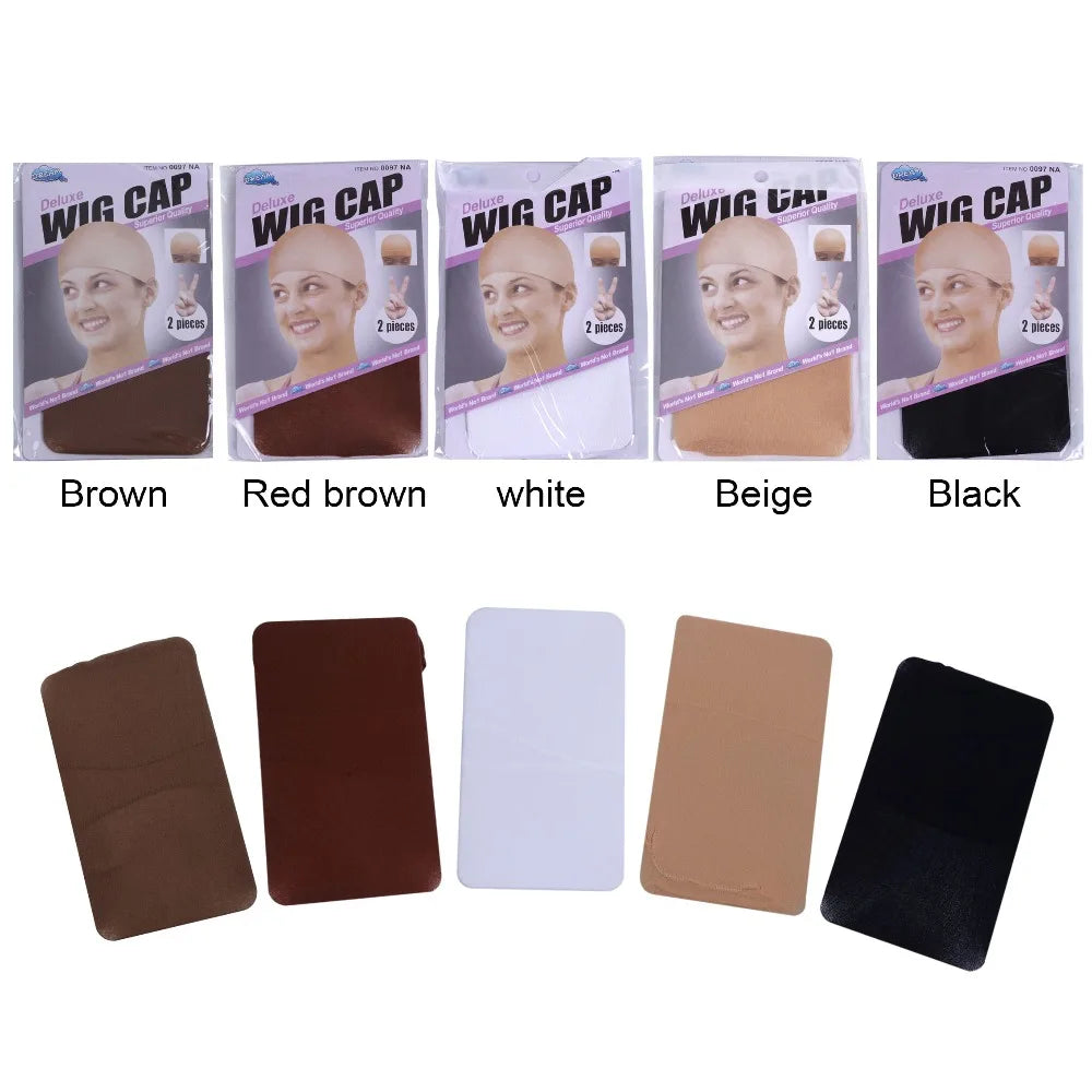 2 pcs/ Pack Wig Caps Hair NetS Weave Hairnets Wig Nets Stretch Mesh Caps Stocking Caps for Making Wigs Free Size