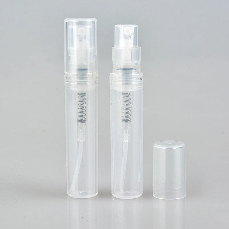 100pcs/lot 2ml 3ml 4ml 5ml Small Round Plastic Containers Perfume Bottles Atomizer Empty Cosmetic Containers For Sample