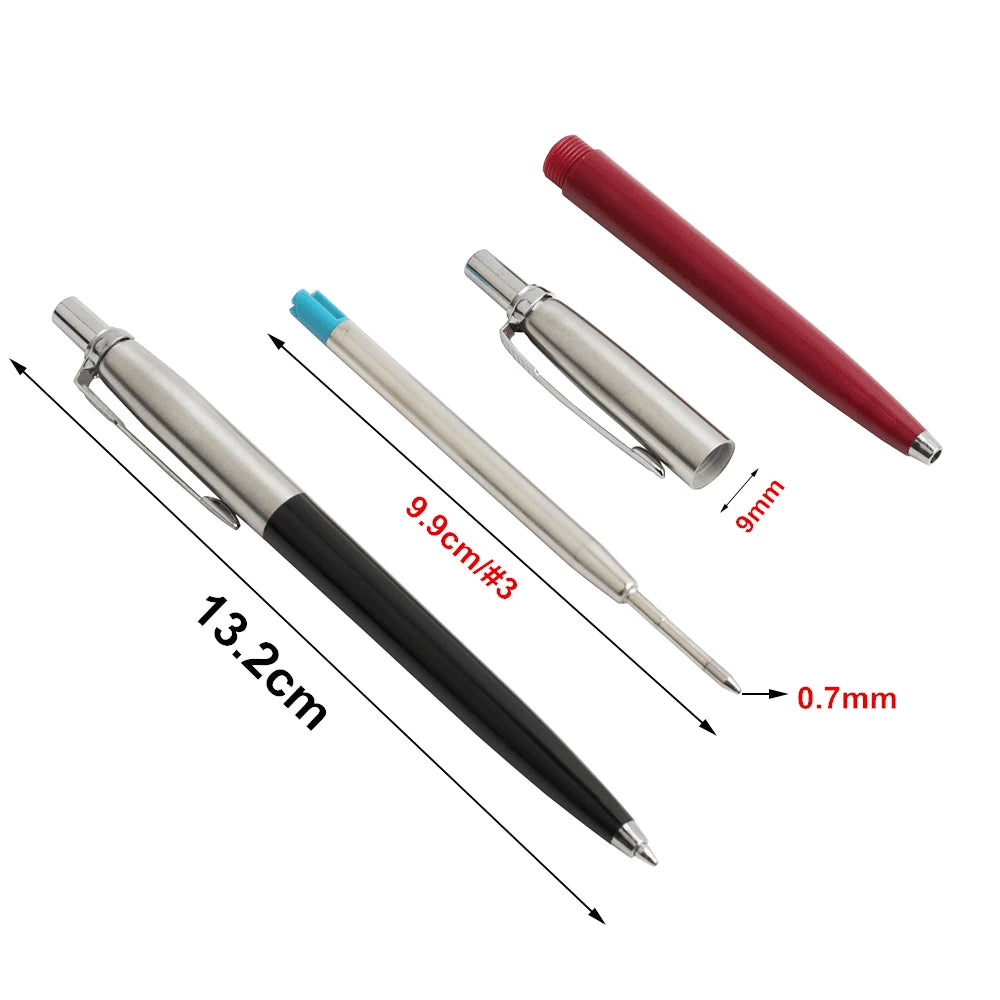 2/6/10/PCS GENKKY Ballpoint Pen Metal Materiall Press Style Ball Pens For School Office Writing Point 0.7mm Ink Color Black Blue