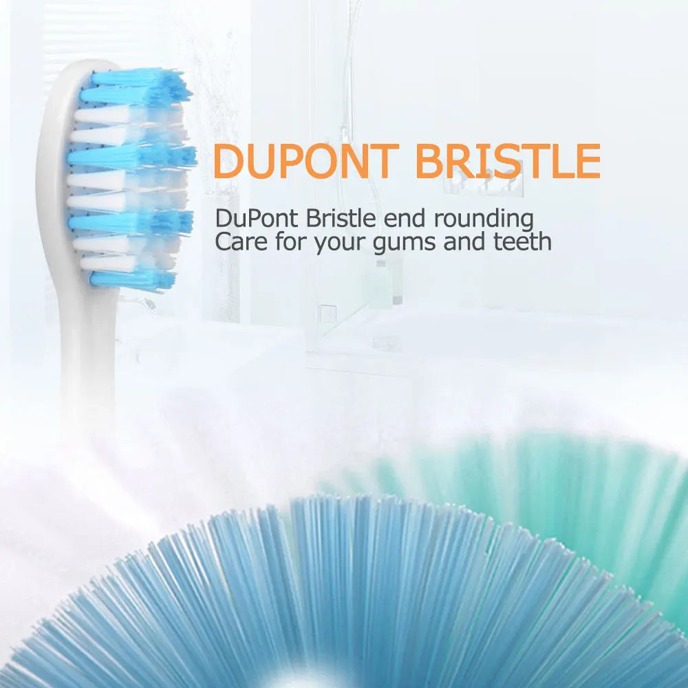 Mornwell D903 4pcs White Standard Replacement Toothbrush Heads with Caps for Mornwell D01/D02 Electric Toothbrush