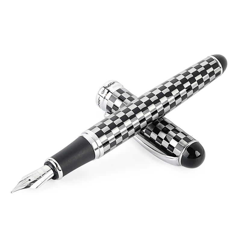 Luxury Brand Jinhao X750 Silver Stainless Steel Fountain Pen Medium 18KGP Nib School Office Supply Ink Pens Gift Stationery