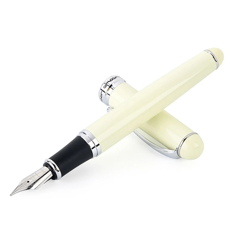 Luxury Brand Jinhao X750 Silver Stainless Steel Fountain Pen Medium 18KGP Nib School Office Supply Ink Pens Gift Stationery