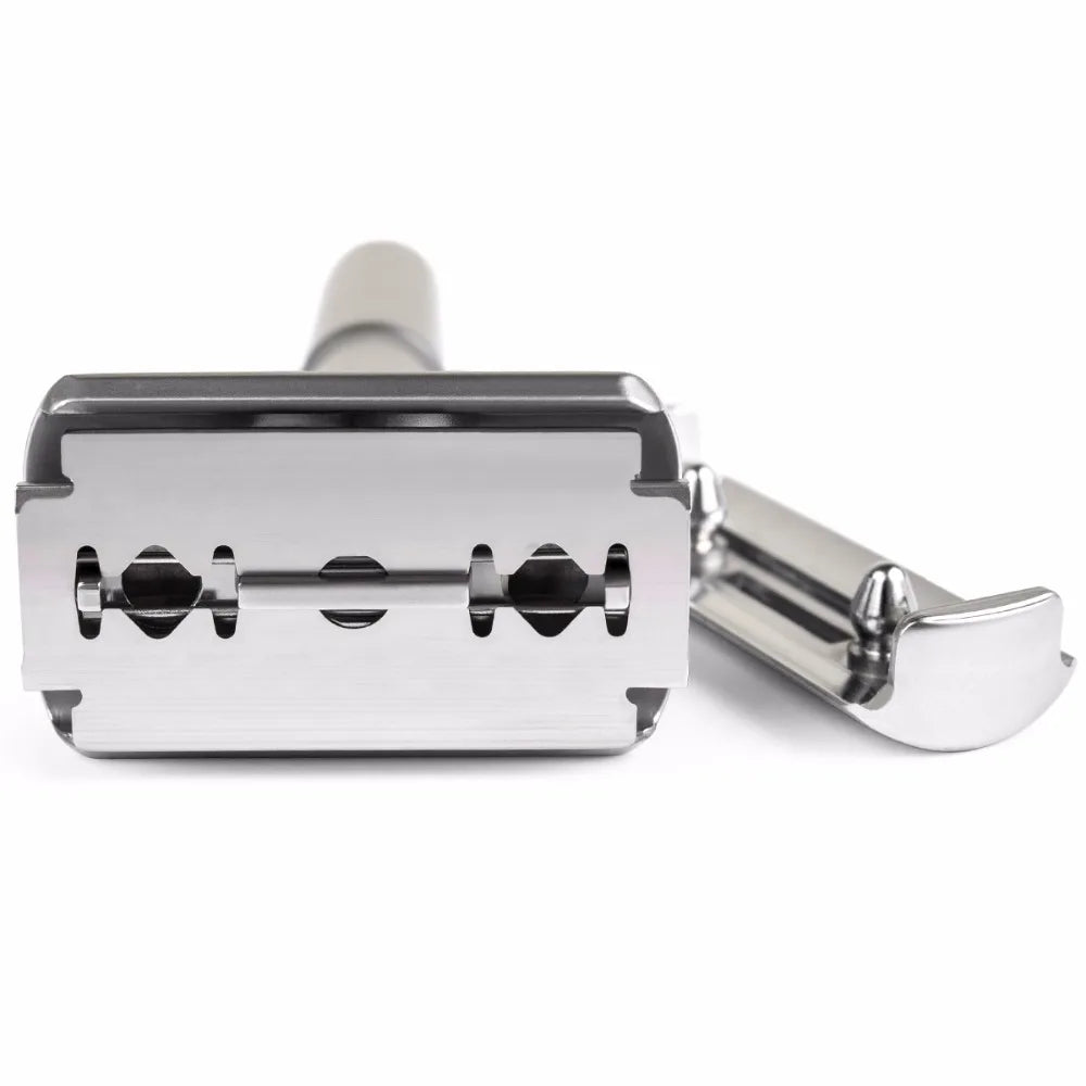 Qshave Double Edge Safety Razor Blade Straight Razor Titanium Blade Classic Safety Razor Blade Made in USA, 10 Blades