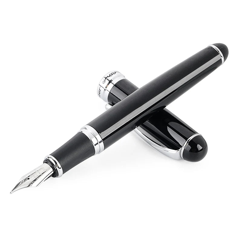 Luxury Brand Jinhao X750 Silver Stainless Steel Fountain Pen Medium 18KGP Nib School Office Supply Ink Pens Gift Stationery