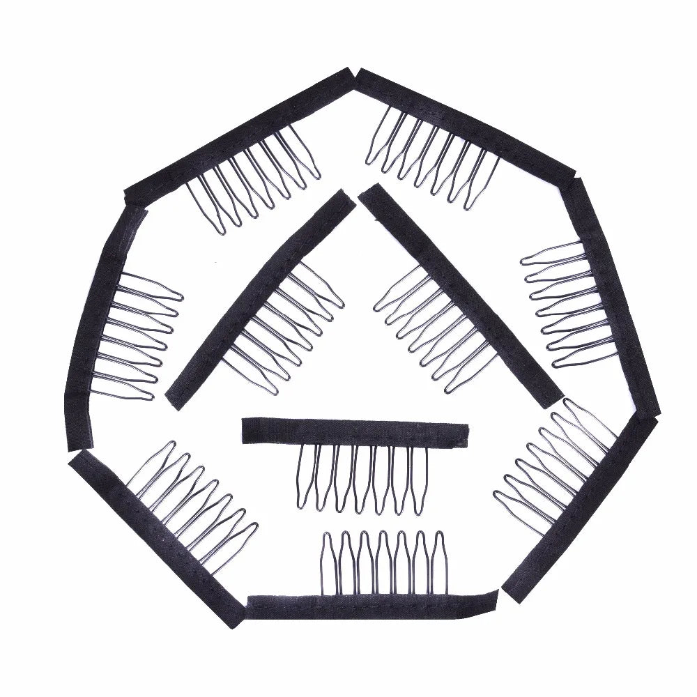 5 Colors Lace Wig Clips Steel Tooth Polyester Durable Cloth Wig Combs for Wig Making Tools Wig Accessories Tools 10pcs/lot