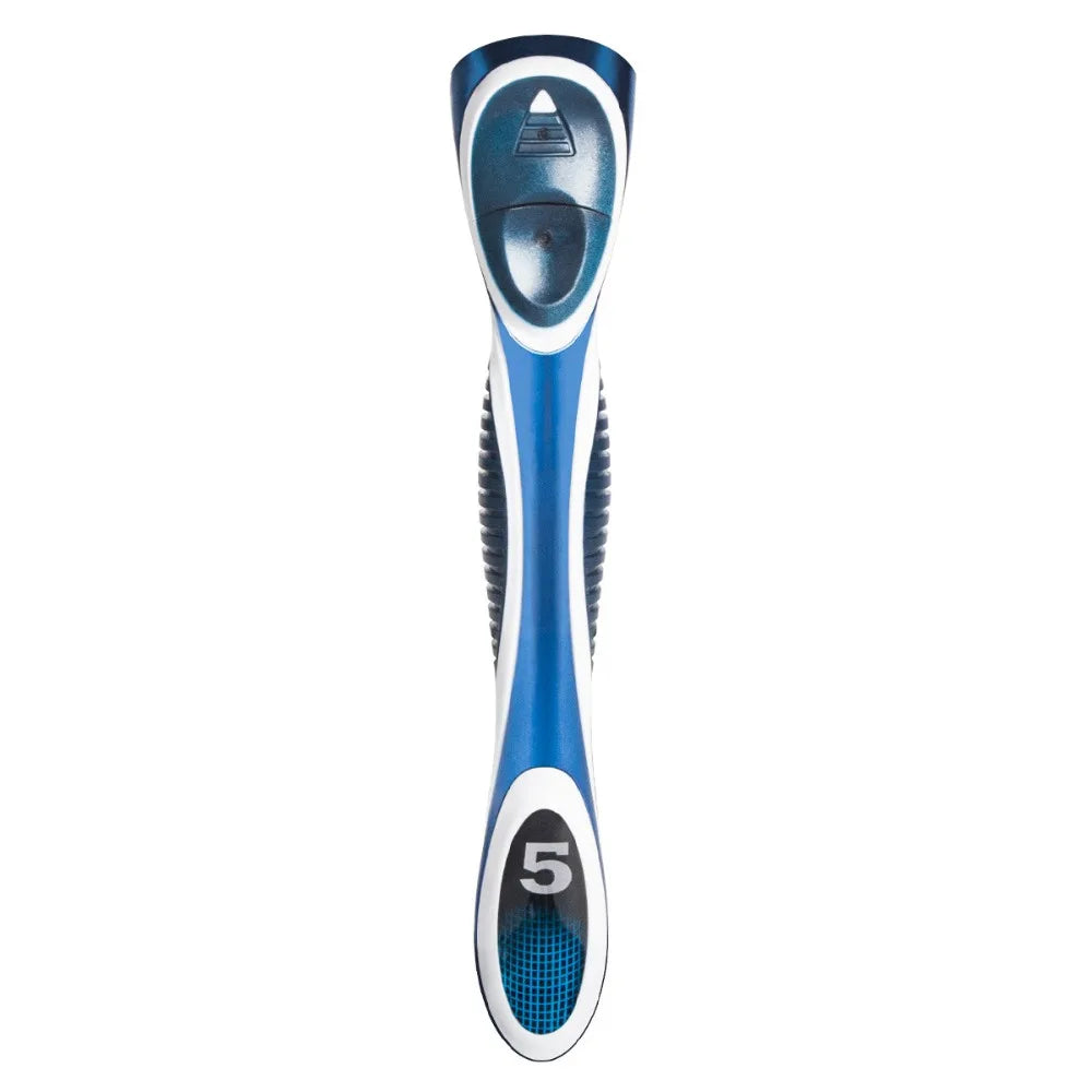QShave Men Shaving Razor, 1 Handle & 10 Cartridges (9pcs X3 Blade, 1pc X5 Blade)