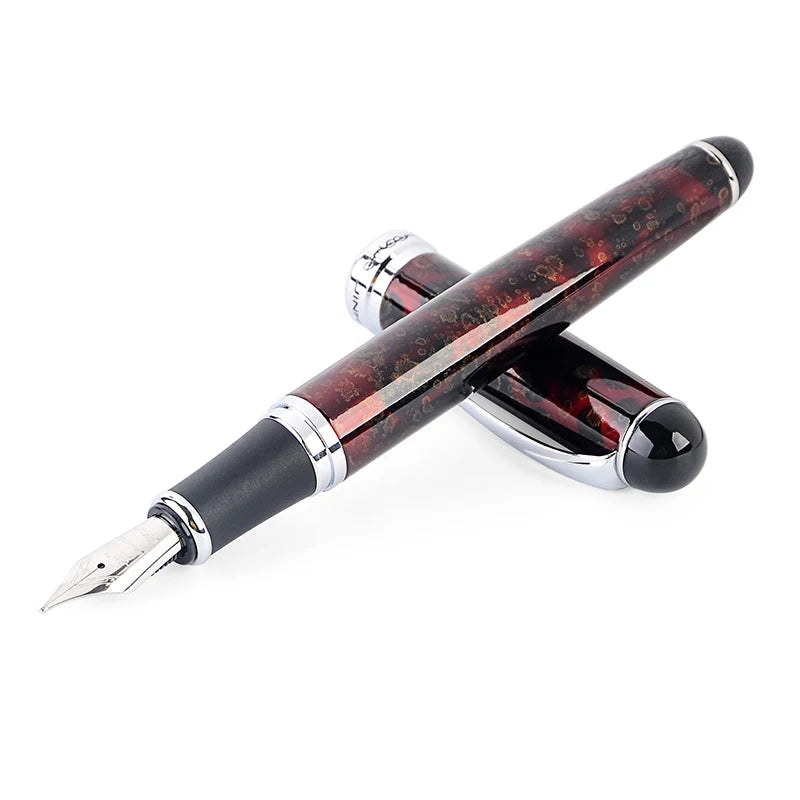 Luxury Brand Jinhao X750 Silver Stainless Steel Fountain Pen Medium 18KGP Nib School Office Supply Ink Pens Gift Stationery