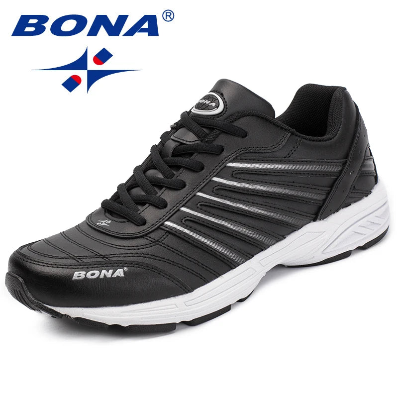 BONA New Classics Style Men Casual Shoes Outdoor Fashion Sneakers Lace Up Men Flats Split Leather Men Loafers