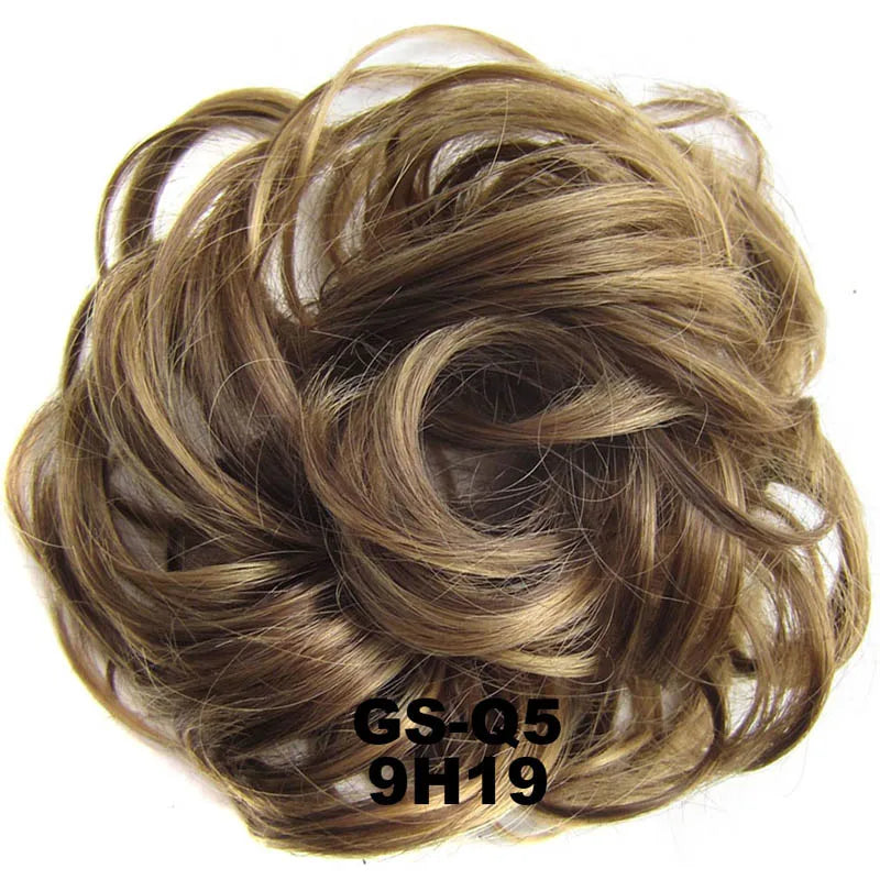 Jeedou Messy Bun Chignon Donut Hair Pad Elastic Hair Rope Rubber Band Synthetic Hairpiece Hair Accessories for Women