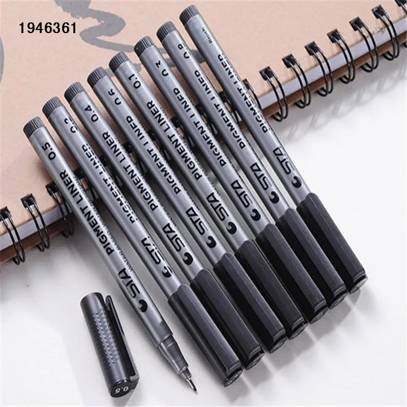 Waterproof STA Art Markers brush pen office student School Painting Line Drawing Black fine sketch Pens art supplies