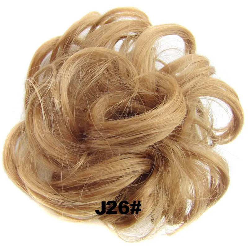 Jeedou Messy Bun Chignon Donut Hair Pad Elastic Hair Rope Rubber Band Synthetic Hairpiece Hair Accessories for Women