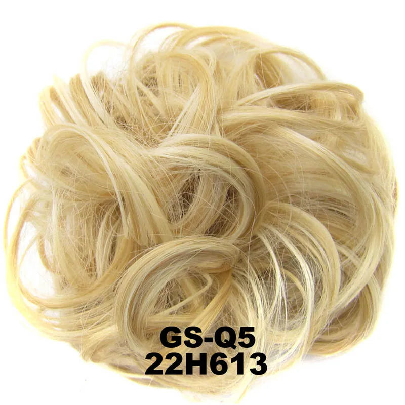 Jeedou Messy Bun Chignon Donut Hair Pad Elastic Hair Rope Rubber Band Synthetic Hairpiece Hair Accessories for Women