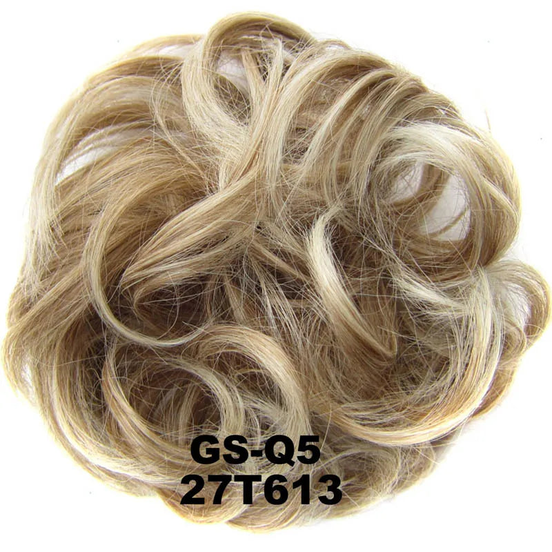 Jeedou Messy Bun Chignon Donut Hair Pad Elastic Hair Rope Rubber Band Synthetic Hairpiece Hair Accessories for Women