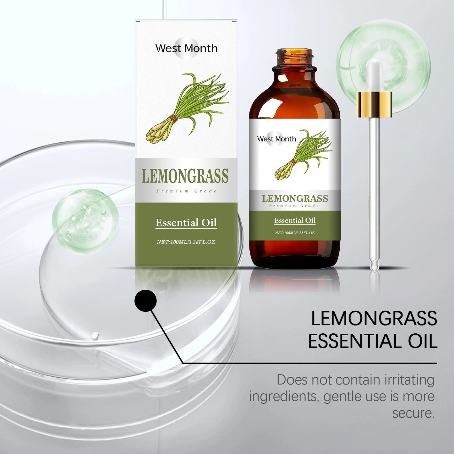 Lemongrass Soothing Essential Oil Moisturizing Brightening Whitening Plant Fragrance Smoothing Refreshing Relaxing Essential Oil