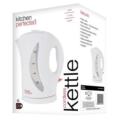 KitchenPerfected 2Kw 1.7Ltr Cordless Kettle - White E1524WH