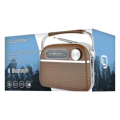 Lloytron Bluetooth Rechargeable Radio Vintage- N6403WD