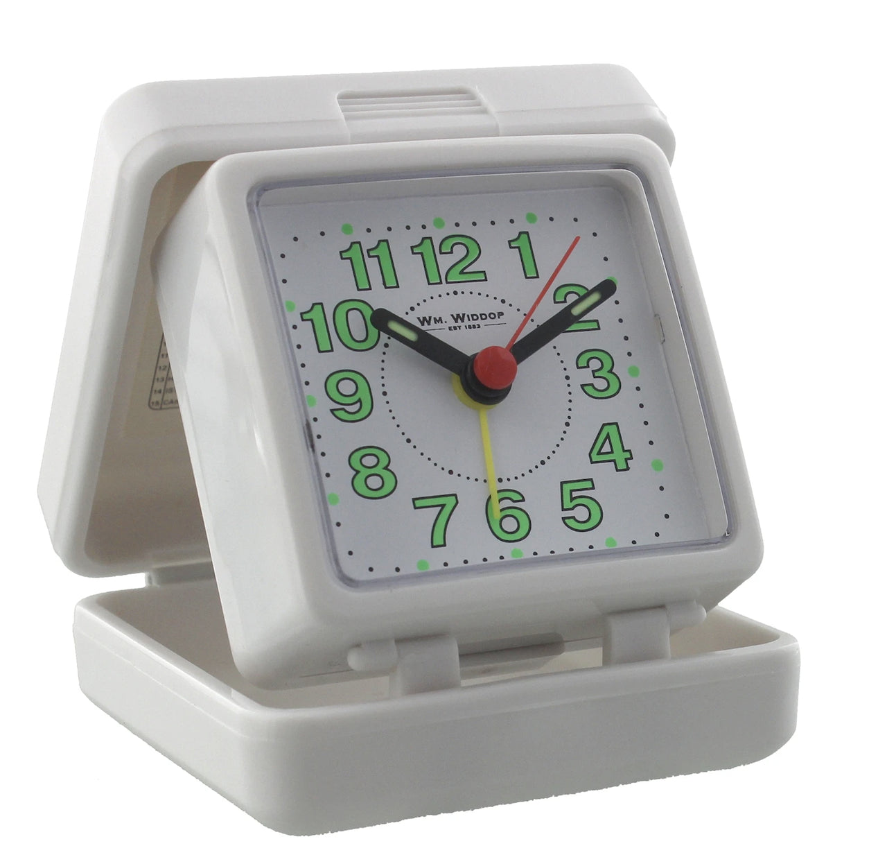 Wm.Widdop Quartz Travel Alarm-All White Case&Dial + B