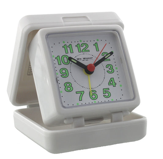 Wm.Widdop Quartz Travel Alarm-All White Case&Dial + B