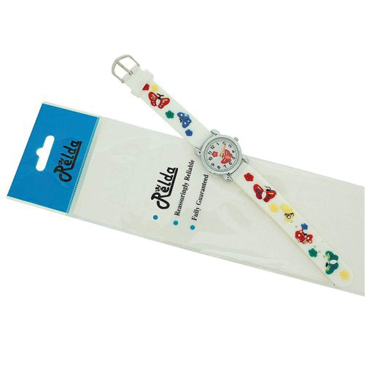 Relda Children's Analogue 3D Multicolor Butterfly White Silicone Strap Girl's Watch REL40