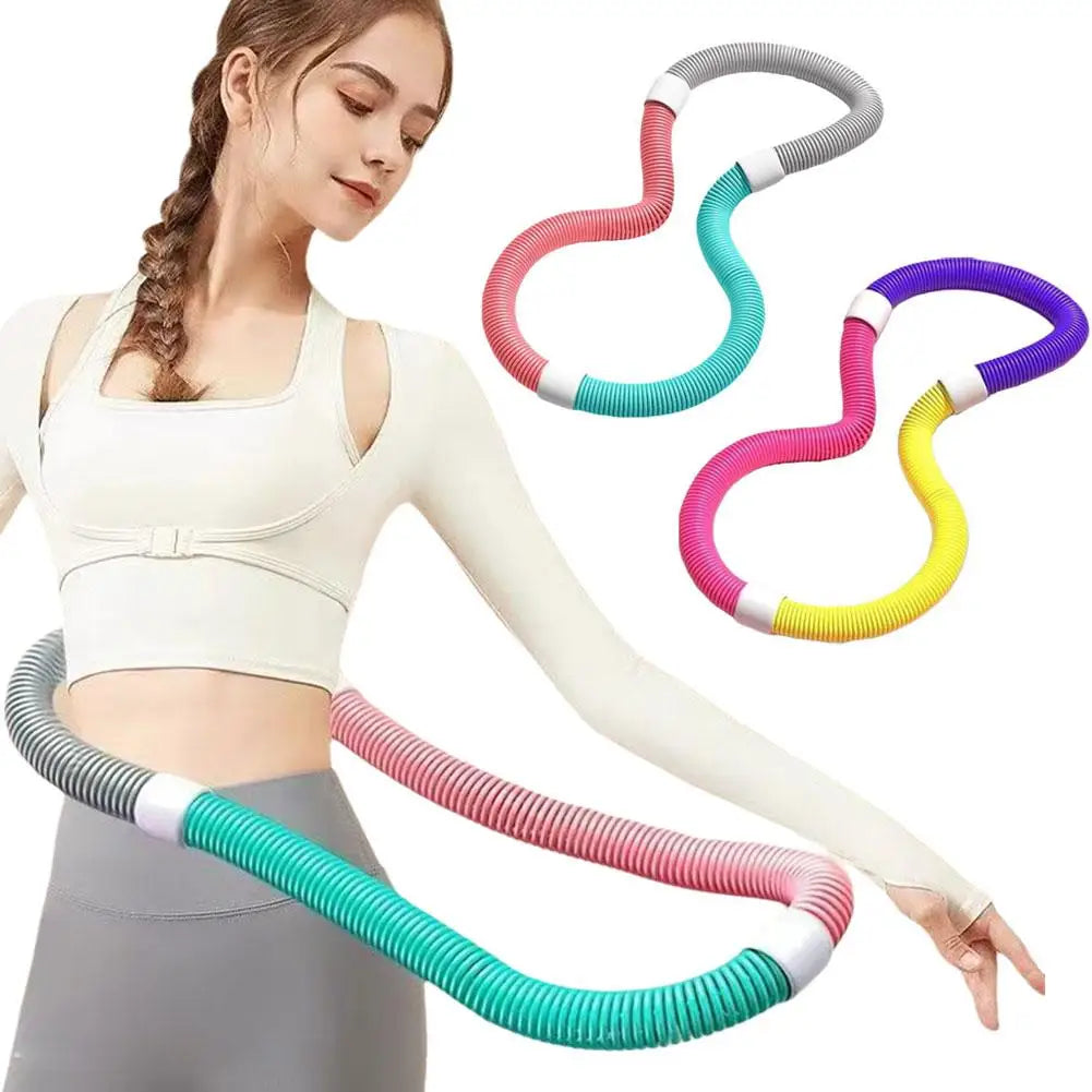 Upgrade Waist Trimmer Hoop for Weight Loss Soft Spring Fitness Hoop Detachable Foldable Portable Abdominal Exercise Circle for W