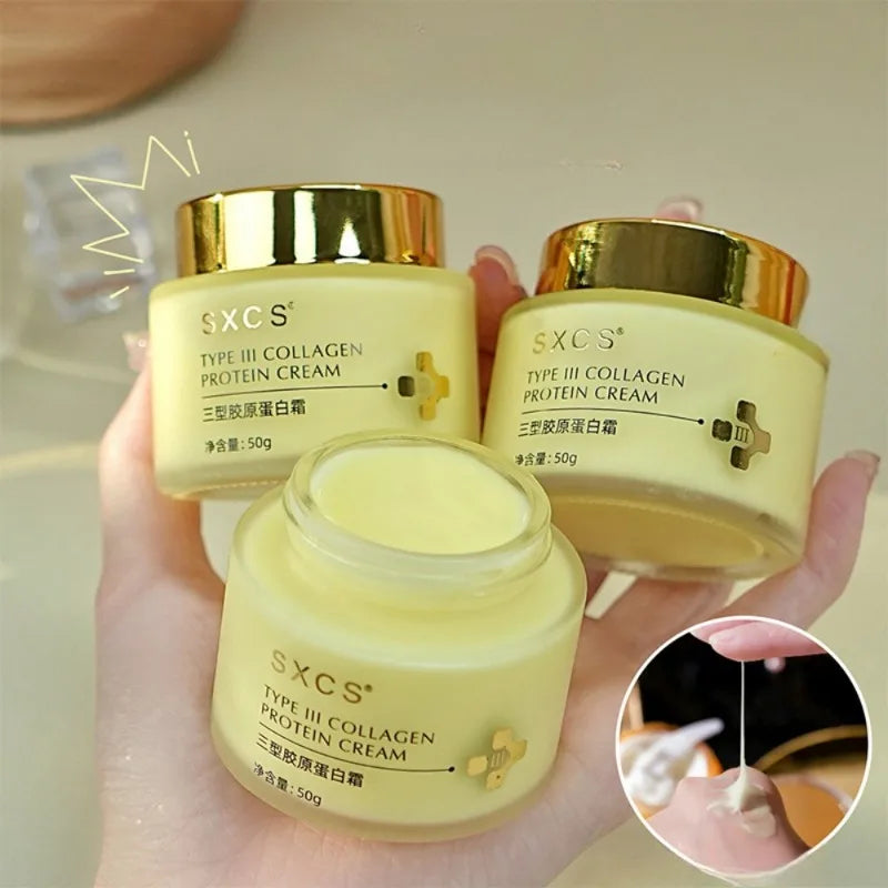 Type III Collagen Protein Cream for Face Moisturizing Lightens Fine Lines, Tightens and Brightens Skin Care Anti-Agin Firming