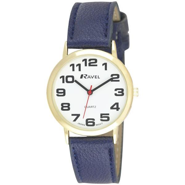 Ravel Mens Basic White Dial Blue Leather Strap Watch R0105.26.1A