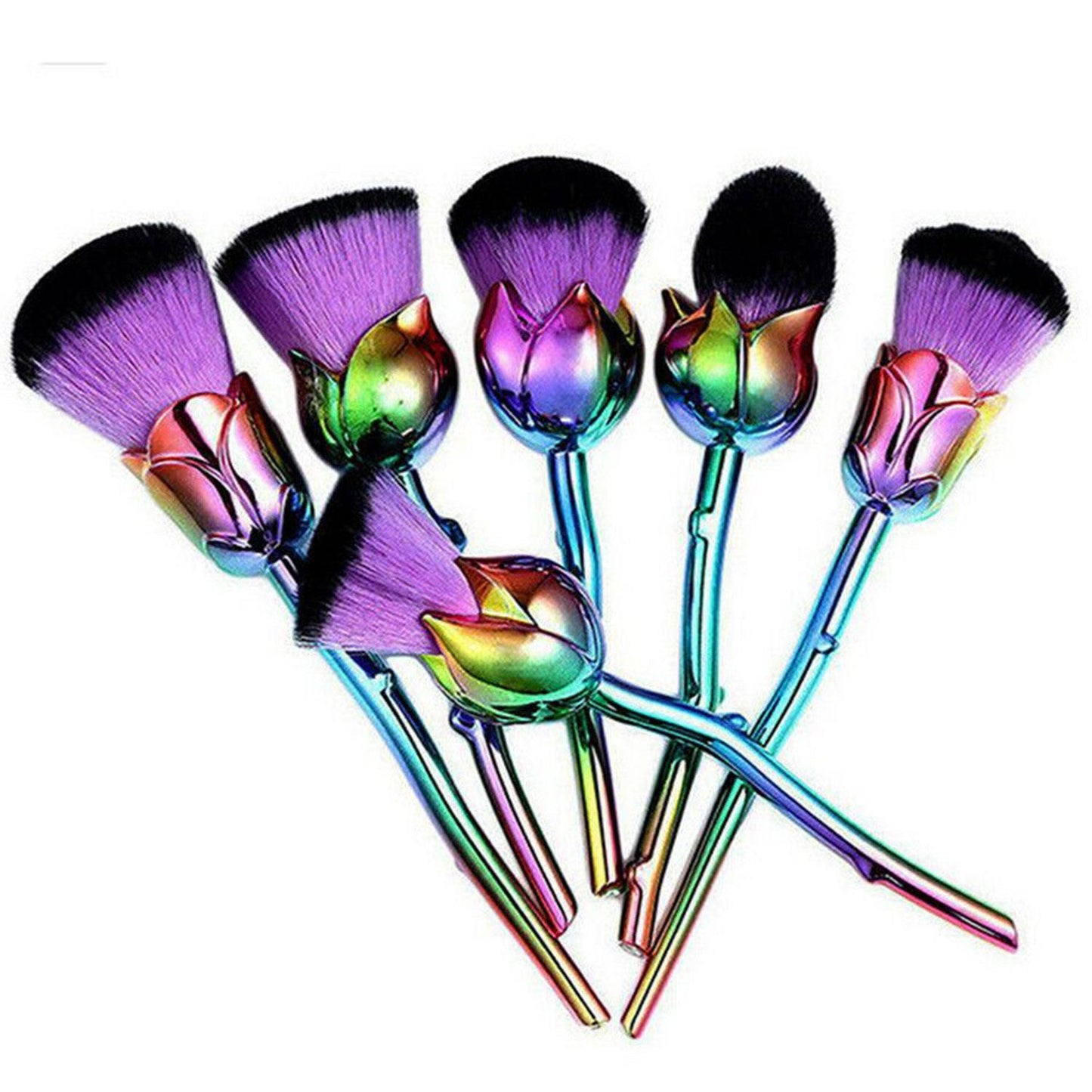 Beauty and the Beast-Inspired Rose Makeup Brushes with Glossy Handles